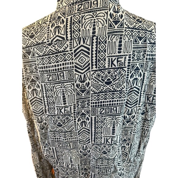 Kenny Flowers Hawaiian Shirt Rayon Limited Edition Palm Batik Blue Men's XL 2019 - Picture 6 of 12